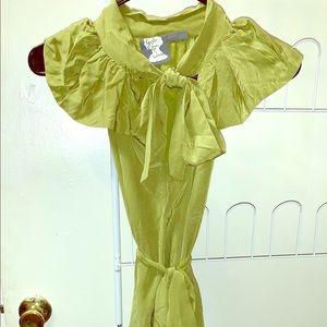 Anthropologie Dresses - Chartreuse green silk secretary dress Anthropologie Dresses - Chartreuse green silk secretary dress